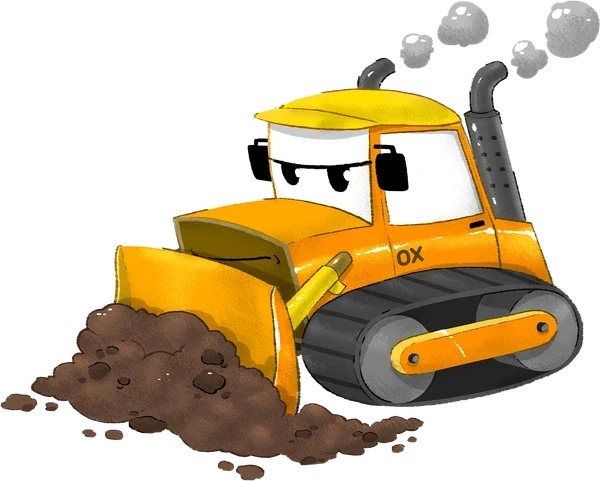 Ox, bulldozer