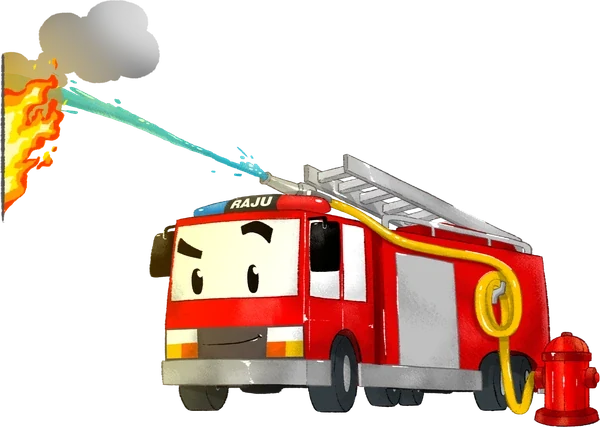 Raju, fire truck
